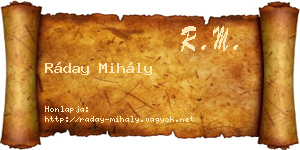 Ráday Mihály névjegykártya