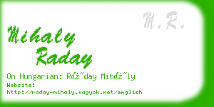mihaly raday business card